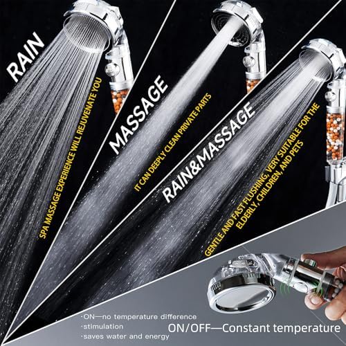 Filtered Shower Head with Handheld - High Pressure ShowerHead with Filters for Hard Water - Reduces Dry Itchy Skin, Easy Instal, 4 Modes, Water Saving, Durable, Detachable anti blocking - Image 4