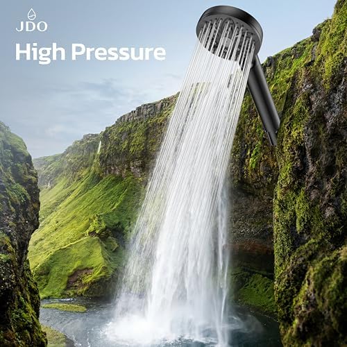 6-Setting Filtered Handheld Shower Head, JDO High Pressure Shower Head with Replaceable Filter Cartridge 4.7 Inch Detachable Showerhead for Chlorine Hard Water Removal, 59 Inch Stainless Steel Hose - Image 6