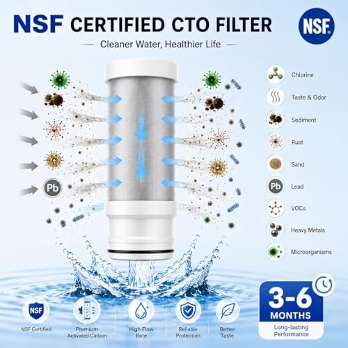 Vortopt T10 Water Filter for Sink Faucet, 360° Rotary Faucet Filter, Purple - Image 3