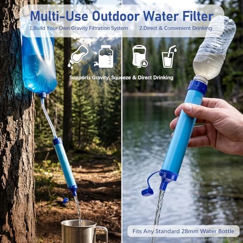 2 Pack Water Filter Straw, Long-Life Personal Purifier for Camping & Hiking - Image 4
