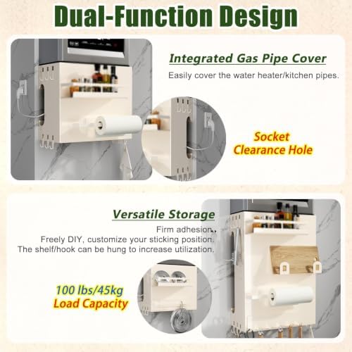 Heavy Duty Water Heater Pipe Covers, Wall-mounted Water Pipe Storage Rack - Image 3