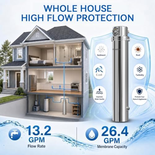 Whole House Water Filter 6-Year Backwash Filtration System Stainless Steel - Image 3