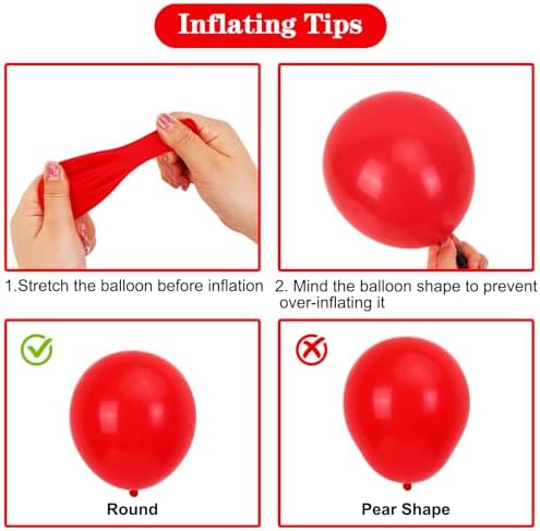 APLANET 150pcs Red Balloons Different Sizes 18 12 10 5 Inch, Valentine's Day Latex Balloons for Red Themed Birthday Wedding Baby Shower Party, Grad Anniversary Supplies, Arch Kit Decoration - Image 4