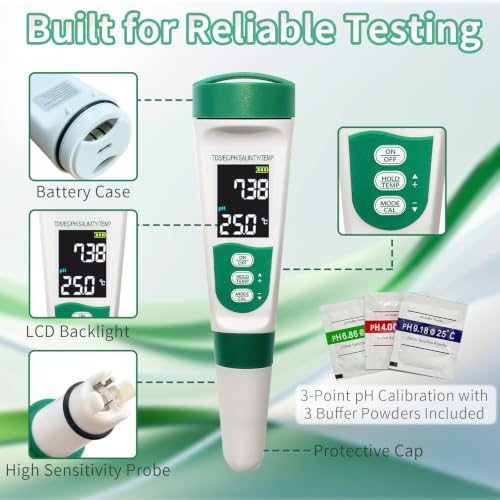 5-in-1 Water Quality Tester, Multiparameter Meter Pool & Aquarium - Image 6