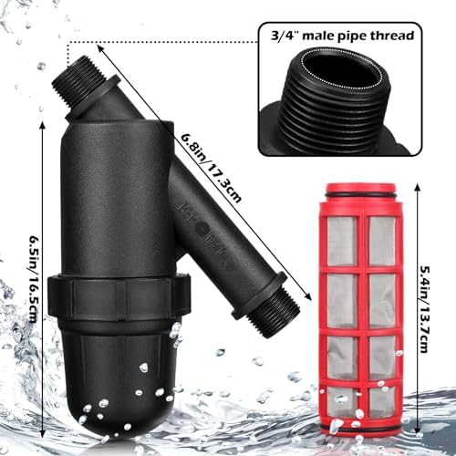 Glooglitter 1 Pcs Inline Y Filter Drip Irrigation, 3/4" MPT Mesh Screen - Image 3