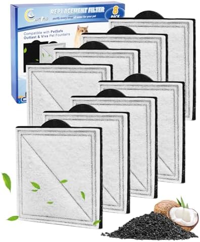8 Pcs Pet Water Fountain Filter Compatible with PetSafe Outlast Viva by Cunina
