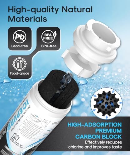ICEPURE PLUS UKF8001 NSF/ANSI 53 & 42 Certified Refrigerator Water Filter, Remove Lead, Replacement for Whirlpool Filter 4, Everydrop EDR4RXD1, Maytag UKF8001AXX-200 UKF8001AXX-750 9084 4396395, 3PACK - Image 6