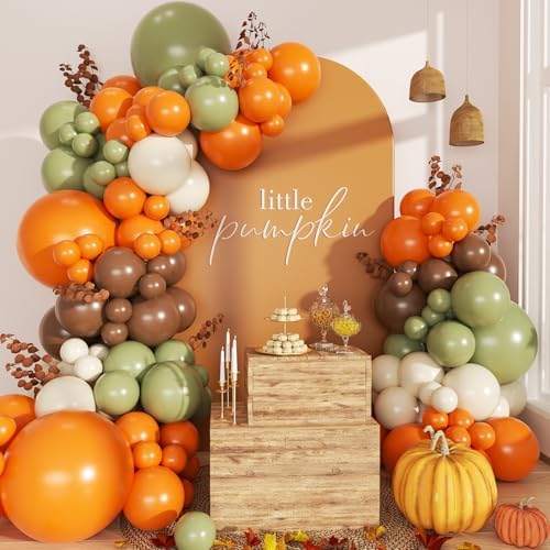 Green Fall Balloon Arch Kit for Autumn Baby Shower Decorations by LANGASQUE