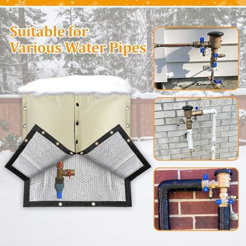 RICHIE 4-Way Opening Backflow Preventer Cover (5°F) Heavy-Duty 5-Layer Insulated Enclosure, All-Weather Protection for Outdoor Pipe, Irrigation Sprinkler Valve, Well Water Pump, 36" Wx36 H Beige - Image 6
