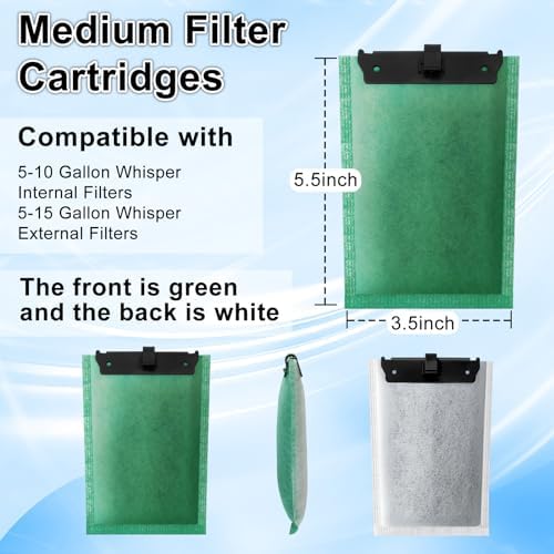 driamor 16 Pack Medium Filter Cartridges Replacement Compatible with Whisper 10i/IQ10/PF10 Aquarium Filter 5-10 Gallons - Image 3
