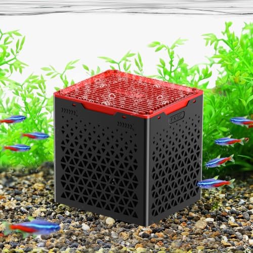 Pure Cube Water Trough Filter 3.0 Super‑Strong Filtration Aquarium Water Trough Activated Carbon Purifier Cube for Horse, Livestock, Fish Tanks & Ponds,Red,for 20 Gallons Tank by FKSC