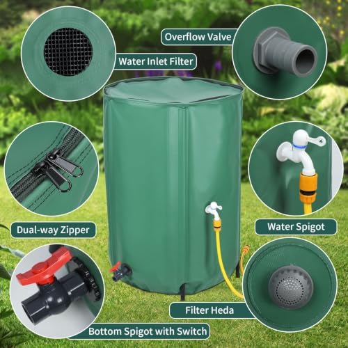 Rain Barrel 100 Gal, Collapsible Rain Collection Barrel, Water Storage Tank - Image 3