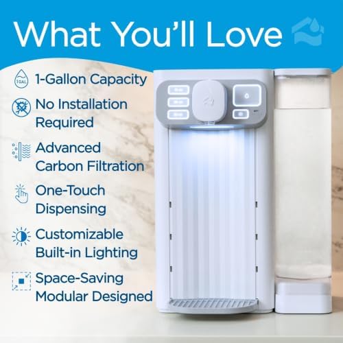 HOMEWATER Countertop Water Filter System – Portable 1-Gallon Electric Water Dispenser with Activated Carbon Filtration – Reduces PFAS, Lead, Chlorine & Microplastics – No Installation Required - Image 2