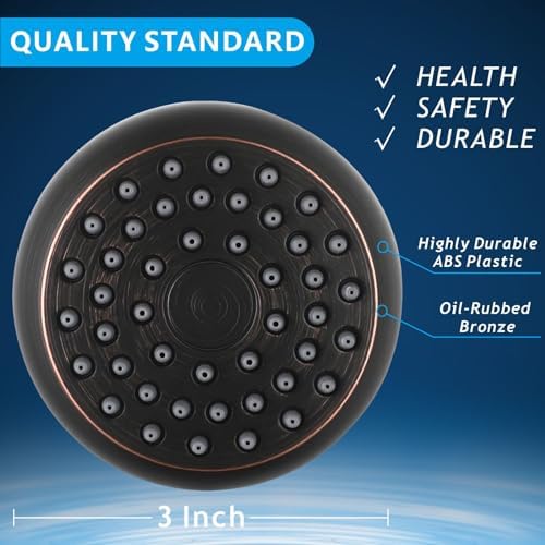 High Pressure Shower Head - Powerful Bathroom Pressure Boosting Showerhead - Perfect Universal Replacement for Rain Shower Heads(Oil Rubbed Bronze) - Image 5