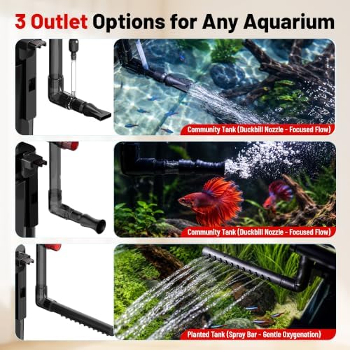 AQUASMITH HOB Aquarium Filter, Quiet Fish Tank Filter with Dedicated Waste Separation Canister, Easy Change Water, One-Touch Drainage (118 GPH for 10-30 Gallon) - Image 6