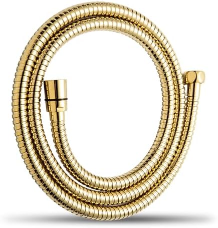 OFFO Shower Hose, 80 in Kink Free Stainless Steel Shower Hose Attachment Electroplating Handheld Shower Head Hose Flex Hoses Extension with Brass Insert & Nut for Pet Bathing Cleaning, Gold by OFFO