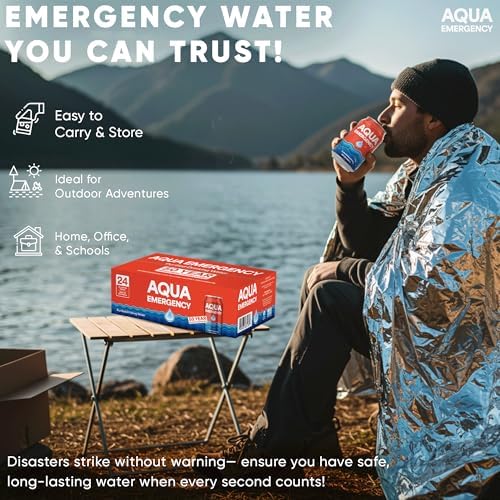 Aqua Emergency Drinking Canned Water- (120 Cans) 12 fl Oz (50 Years) Shelf Life for Everyday Hydration, Emergency, Survival Use-Purified via Reverse Osmosis | Plant-Based, BPA Free, Eco-Friendly Packaging, Made in USA -5 Case - Image 2