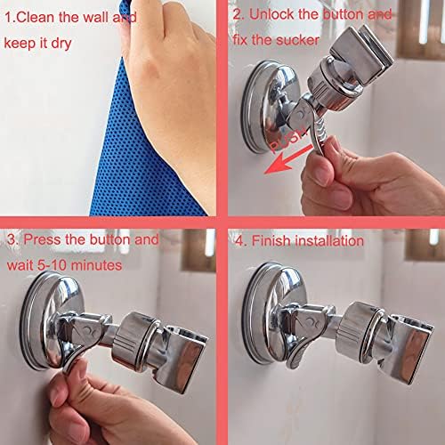Medsuo Suction Shower Head Holder, 360° Adjustable for Bathroom - Image 4