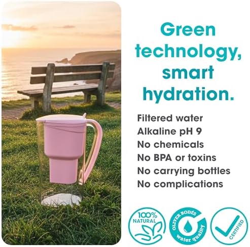 Alkanatur Low Magnessius Emission Water Filter Pitcher - Hydrogenates + Ionizes + Provides Magnesium Removes Chlorine, Metals, Fluorides, Microplastics, and More - Certified UNE 149101:2025 - Image 5