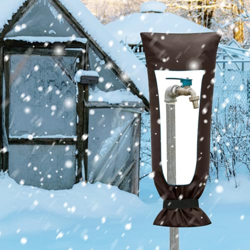 Frienda 2 Pcs Outdoor Faucet Cover for Winter Freeze Protection Large,Khaki - Image 6