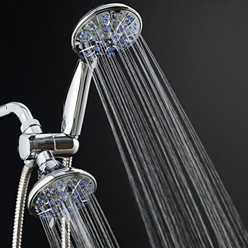 AquaDance for California - Premium High Pressure Antimicrobial 30-setting 3 Way Dual Handheld Shower Head Combo, Stainless Steel Hose, Water Diverter - Chrome Finish - Image 6