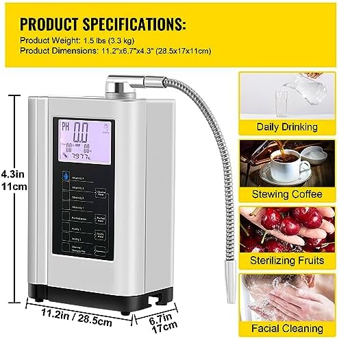 SIYANE Alkaline Water Ionizer PH3.5-10.5 Hydrogen Generator Machine Drinking Purifier Filter 7 Water Sett-ings for Home Appliance, 1005003853147028 - Image 6
