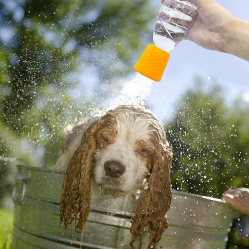 Portable Outdoor Shower for Dogs Bottle Attachment Outdoor Sprayer Accessory for Most Plastic Water Bottles for Bathing Pets During Outdoor Activities, Hiking and Camping.(Orange) - Image 6