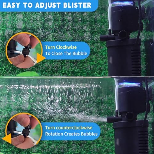 158GPH Small Aquarium Filter, UV Sterilizer for Aquarium for 10-45 Gal Tank - Image 6