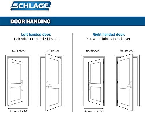 SCHLAGE Camelot Single Cylinder Handleset and Right Hand Accent Lever, Antique Pewter (F60 CAM 620 Acc RH) - Image 3