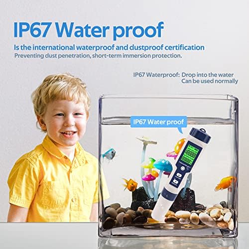 PH Meter for Water 5 in 1 PH Temp TDS and EC Meter,Salinity Meter,PH Tester Digital,TDS Meter Digital Water Tester&Pool Salt Tester for Swimming Pool. - Image 6