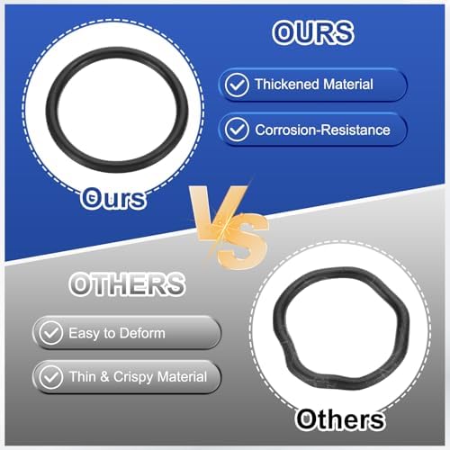 PATIKIL Silicone O Rings, 10 Pcs 1.4" OD 1.1" ID 0.12" Width Sealing O Ring Gasket Washers for Bathroom Sink Compressor Valves Pipe Hose Repair, Black (35x28.8x3.1mm) - Image 5