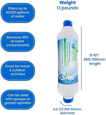 Spa Platinum Pro All Purpose Hose Water Filter for Pools, Spas, and RVs | High Performance Water Filtration System | Filters Up to 40,000 Gallons for Clean and Safe Water Use - Image 5