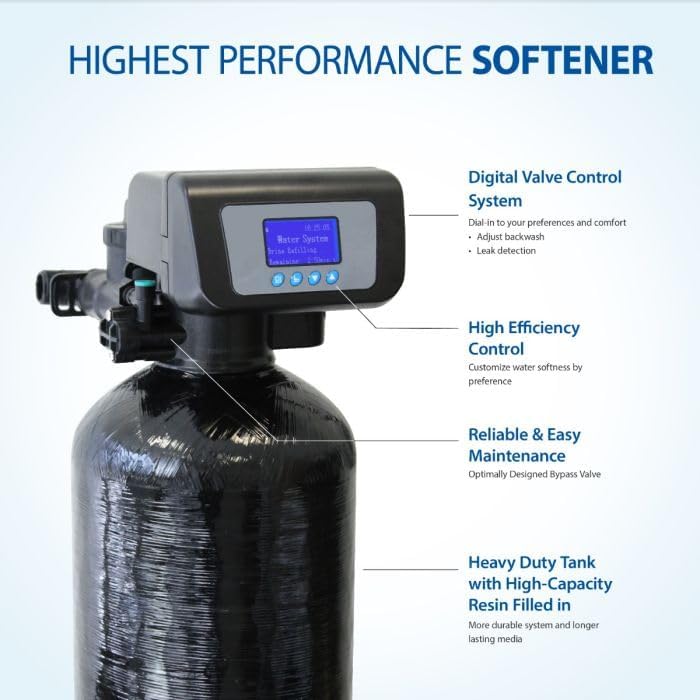 APEC Water SOFTENER-HE-30-FG, 30K Grains, Treats 1-3 Bathrooms - Image 2