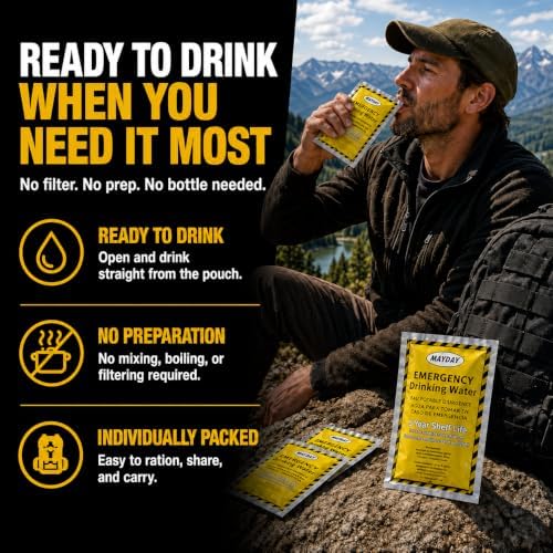 Mayday 73021 Emergency Water Packets (50-Pack) - Image 2