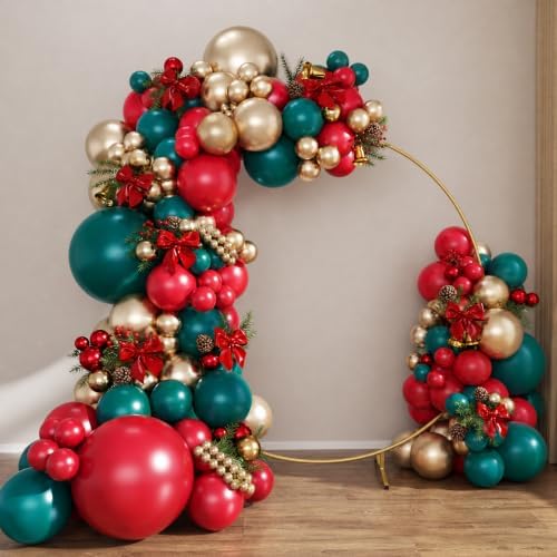 CROSSFINGERS Green Red Gold Balloon Arch Kit for Christmas Party Decoration - Image 3