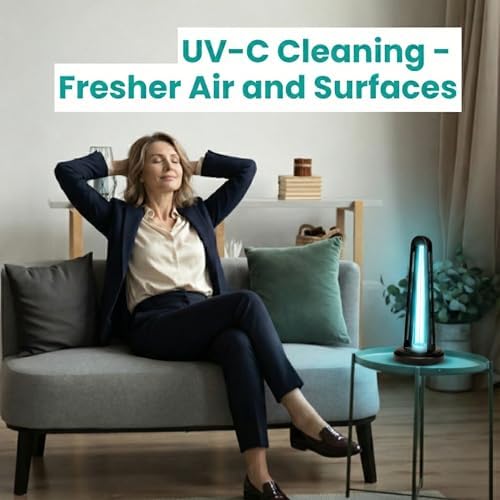 AirShield+ UV Light Sanitizer for Whole Room, UVC Lamp with Remote Control, 3 Timer Settings & Auto Safety Shutoff, Spare Bulb Included, Portable Ultraviolet Light for Home & Office - Image 2