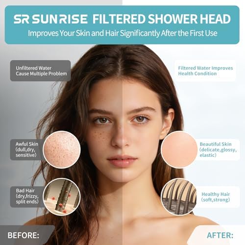 SR SUN RISE 7-Inch Filtered Shower Head,High Pressure Spray,Brushed Nickel - Image 4