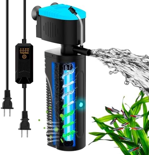 300GPH U - V Aquarium Filter Green Water Cleaning for 60-150 Gallon Tanks by FUMAK