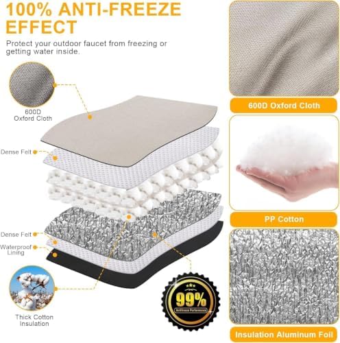 16" W x 20" H Insulated Backflow Cover, Gray, 7-Layer - Image 3
