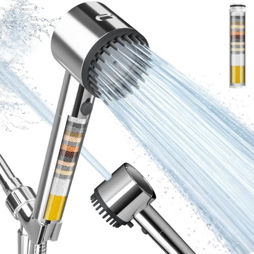 Cobbe Filtered Shower Head with Handheld 5 Spray Mode Chrome（2.5 GPM） by Cobbe