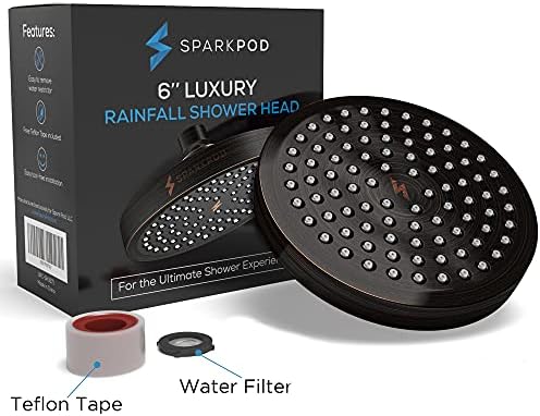SparkPod Rain Shower Head, 6 Inch Round, Vintage Oil-Rubbed Bronze Finish - Image 5