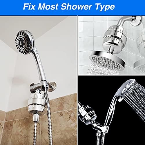 Amorix 15 Stage Shower Head Filter Water Filter for Hard Water Silver - Image 5