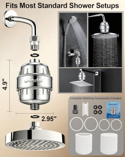 Ontulor Shower Filter-Heavy Duty Shower Head Filter For Hard Water(Chrome) - Image 3
