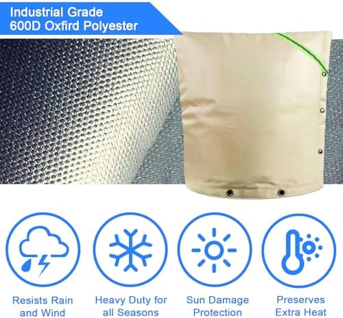 Joramoy Opening Backflow Preventer Pipe Insulation Cover,16" Wx20 H,Khaki - Image 6