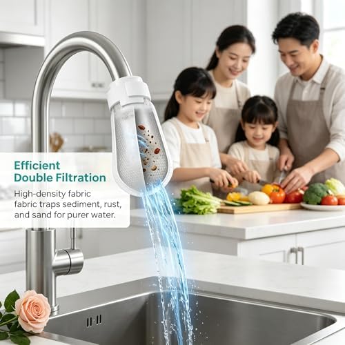 50/100 PCS Faucet Filter Bag, Faucet Filter Cotton Bag for Kitchen Sink, Universal Splash-Proof Faucets Filters Cotton Bags Replacement for Cold and Hot Water Faucet Removes Impurities(50Pcs) - Image 3