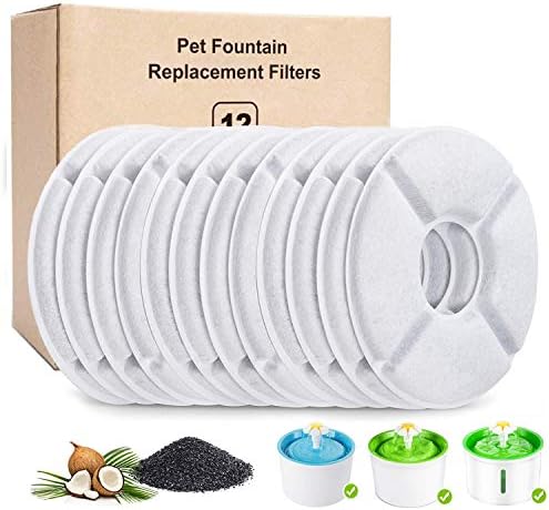 12-Pack Cat Fountain Filters, Replacement Filters for 84oz/2.5L Water Fountain by PK.ZTopia