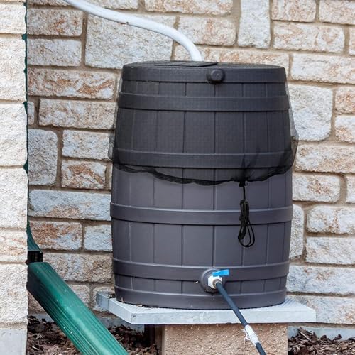 Rain Barrel Screen Soft Black Drawstring Design 37.4in Diameter - Image 2