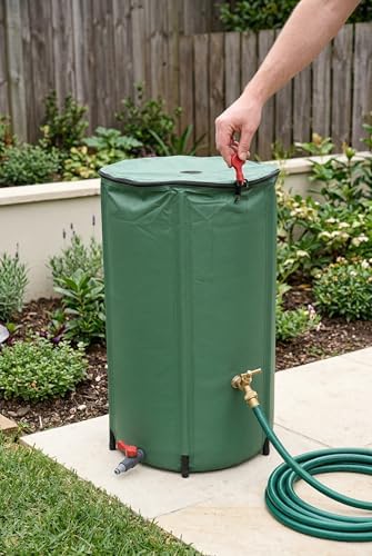 Rain Water Collection Barrel Water Storage Tank with Spigot, Hose and Portable Bucket, Large Plastic Collapsible Rain Catcher Catchment System to Collect Rainwater from Gutter (264Gallon=1000L) - Image 6