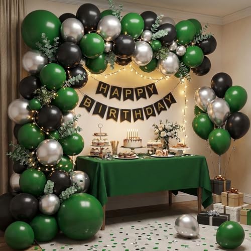 APLANET 150pcs Dark Green Balloons Different Sizes 18 12 10 5 Inches Emerald Green Latex Balloon for Birthday Party Baby Shower Safari Jungle Masquerade, Arch Kit Decoration - Image 5