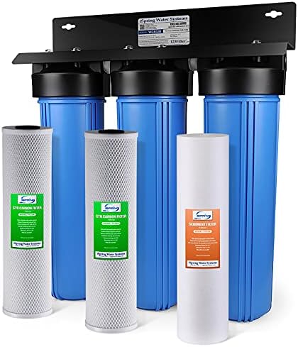 iSpring WGB32B 3-Stage Whole House Water Filtration System w/ 20-Inch Sediment and Carbon Block Filters & UVF55FS Whole House UV Water Filter with Smart Flow Sensor Switch, 55W, 12 GPM - Image 2